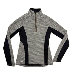 Athleta Womens Size XS Snowscape Grey Quilted 1/4 Zip Pullover Running J…